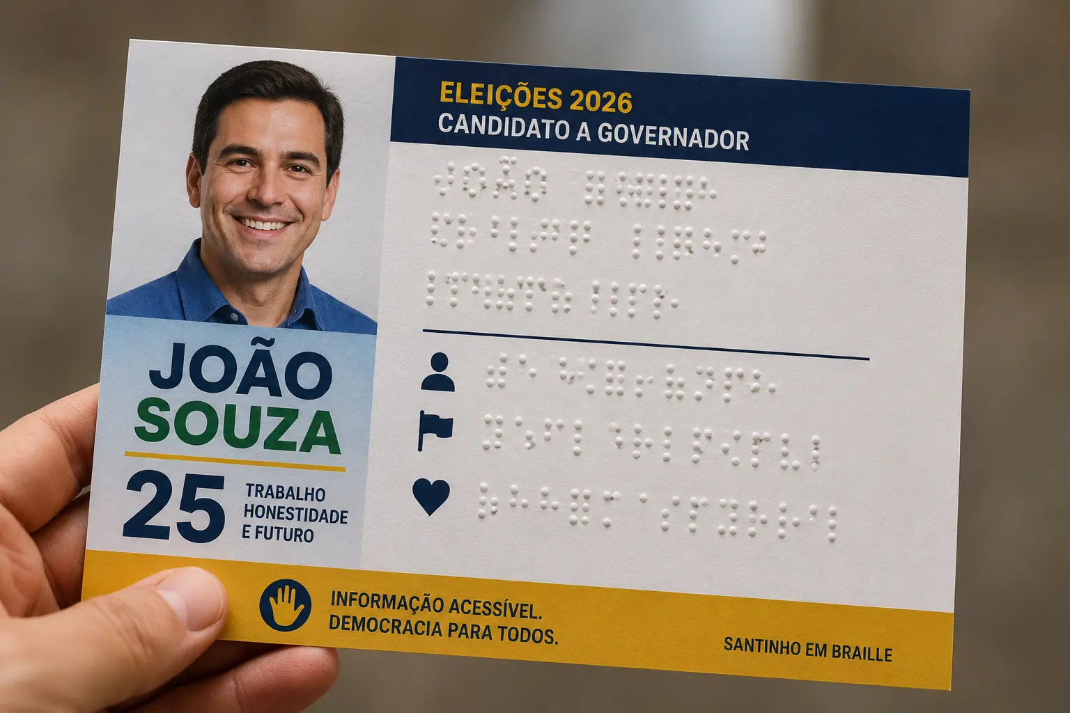 Santinhos em Braille serão obrigatórios nas eleições majoritárias de 2026
